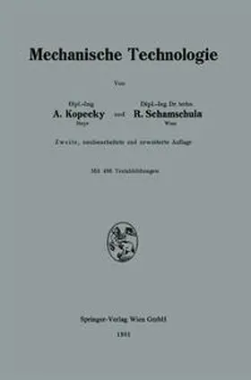 Kopecky / Schamschula |  Mechanische Technologie | eBook | Sack Fachmedien