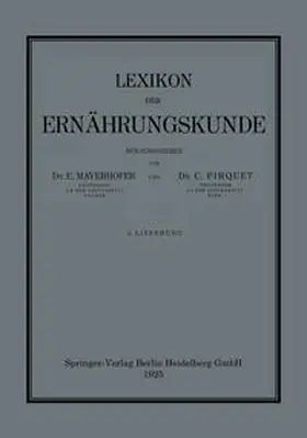 Mayerhofer / Pirquet |  Lexikon der Ernährungskunde | eBook | Sack Fachmedien
