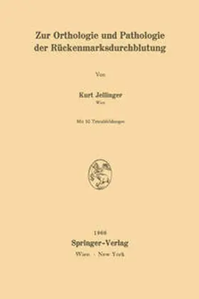 Jellinger |  Zur Orthologie und Pathologie der Rückenmarksdurchblutung | eBook | Sack Fachmedien