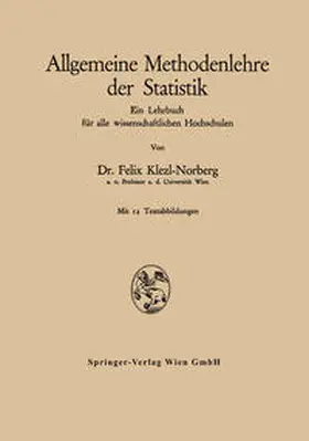 Klezl-Norberger |  Allgemeine Methodenlehre der Statistik | eBook | Sack Fachmedien