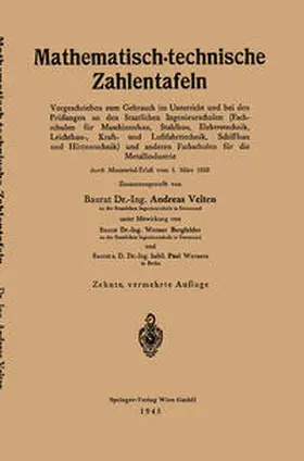 Velten |  Mathematisch-technische Zahlentafeln | eBook | Sack Fachmedien