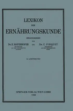 Mayerhofer / Pirquet |  Lexikon der Ernährungskunde | eBook | Sack Fachmedien