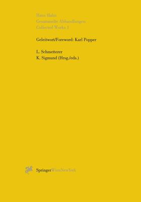 Hahn / Sigmund / Schmetterer (1919 - 2004) |  Gesammelte Abhandlungen I - Collected Works I | Buch |  Sack Fachmedien