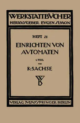 Sachse | Das Einrichten von Automaten | E-Book | www.sack.de