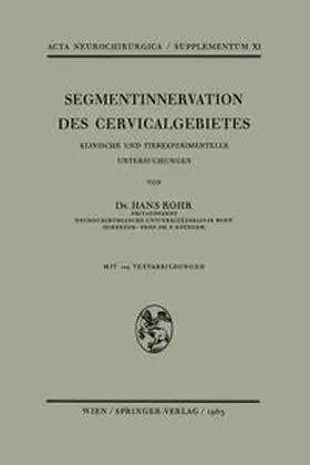 Rohr | Segmentinnervation des Cervicalgebietes | E-Book | www.sack.de