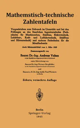 Velten / Bergfelder / Werners |  Mathematisch-technische Zahlentafeln | eBook | Sack Fachmedien