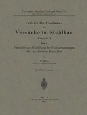 Rein |  Versuche zur Ermittlung der Knickspannungen für verschiedene Baustähle | eBook | Sack Fachmedien