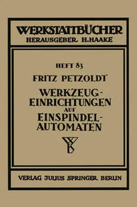 Petzold |  Werkzeugeinrichtungen auf Einspindelautomaten | eBook | Sack Fachmedien