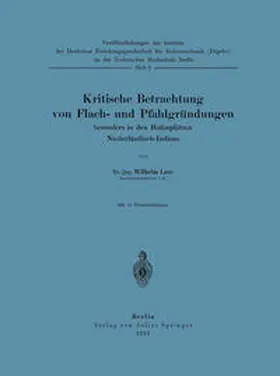 Loos |  Kritische Betrachtung von Flach- und Pfahlgründungen besonders in den Hafenplätzen Niederländisch-Indiens | eBook | Sack Fachmedien