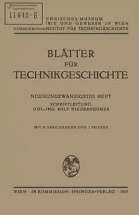 Niederhuemer | Blätter für Technikgeschichte | E-Book | www.sack.de