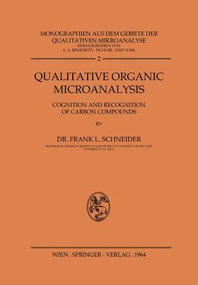 Schneider | Qualitative Organic Microanalysis | Buch | sack.de