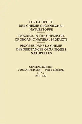 Zechmeister |  Generalregister / Cumulative Index / Index Général I–XX (1938–1962) | Buch |  Sack Fachmedien