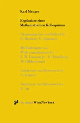 Sigmund / Dierker |  Karl Menger, Ergebnisse eines Mathematischen Kolloquiums | Buch |  Sack Fachmedien