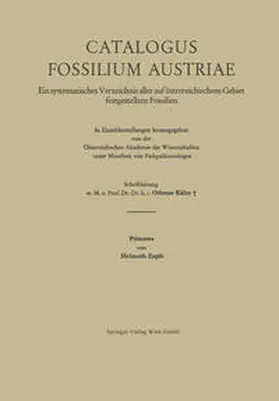 Zapfe |  Catalogus Fossilium Austriae Primates | eBook | Sack Fachmedien