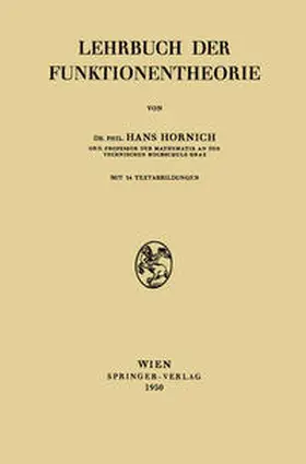 Hornich |  Lehrbuch der Funktionentheorie | eBook | Sack Fachmedien
