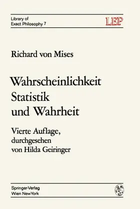 Mises / Geiringer |  Wahrscheinlichkeit Statistik und Wahrheit | Buch |  Sack Fachmedien