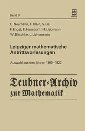 Neumann / Beckert / Lichtenstein |  Leipziger mathematische Antrittsvorlesungen | eBook | Sack Fachmedien