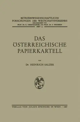 Salzer | Das Österreichische Papierkartell | Buch | 978-3-7091-9599-4 | www.sack.de