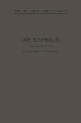 Wassermann / Meirowsky / Pinkus |  Die Syphilis | Buch |  Sack Fachmedien