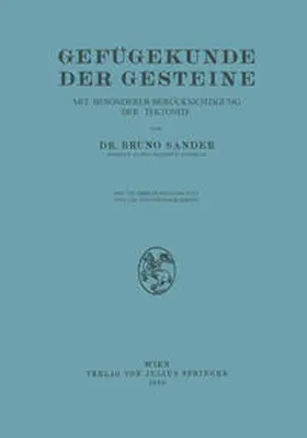 Sander |  Gefügekunde der Gesteine | eBook | Sack Fachmedien