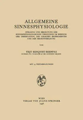 Renqvist-Reenpää |  Allgemeine Sinnesphysiologie | eBook | Sack Fachmedien