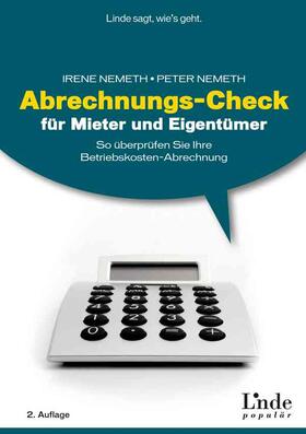 Nemeth | Abrechnungs-Check für Mieter und Eigentümer | Buch | 978-3-7093-0648-2 | sack.de