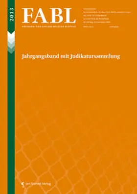 Gruber |  FABL Jahrgangsband mit Judikatursammlung 2013 | Buch |  Sack Fachmedien