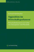 Edelsbacher |  Opposition im Wirtschaftsparlament | Buch |  Sack Fachmedien
