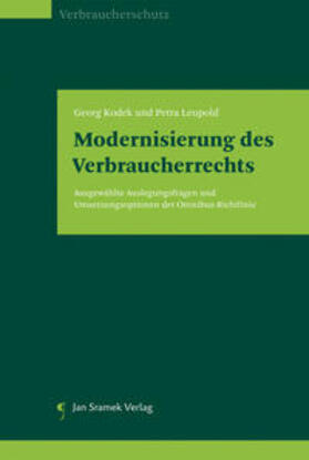 Kodek / Leupold | Modernisierung des Verbraucherrechts | Buch | 978-3-7097-0264-2 | sack.de