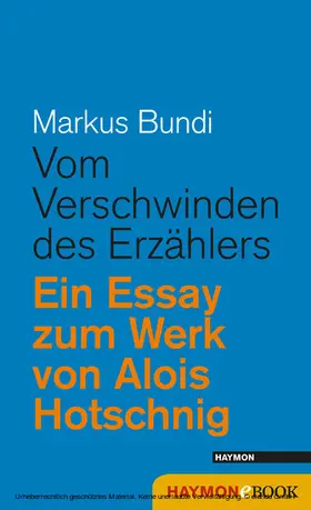 Bundi |  Vom Verschwinden des Erzählers | eBook | Sack Fachmedien