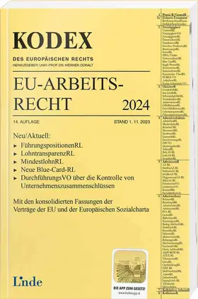 Dori / Schmid / Doralt |  KODEX EU-Arbeitsrecht 2024 | Buch |  Sack Fachmedien