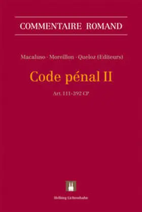 Macaluso / Moreillon / Queloz |  Code pénal II | Buch |  Sack Fachmedien