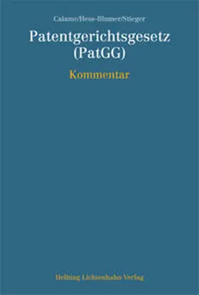 Calame / Addor / Hess-Blumer |  Patentgerichtsgesetz (PatGG) | Buch |  Sack Fachmedien