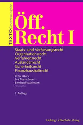 Hänni / Belser / Waldmann |  TEXTO Öff. Recht I | Buch |  Sack Fachmedien