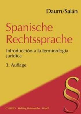 Daum / Salán García |  Spanische Rechtssprache | Buch |  Sack Fachmedien