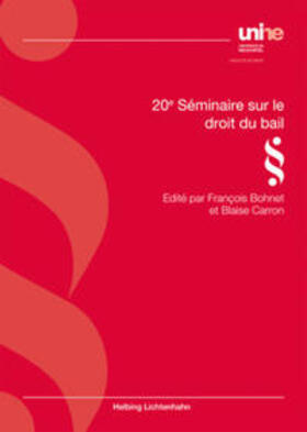 Bohnet / Carron | 20e séminaire sur le droit du bail | Buch | 978-3-7190-4132-8 | sack.de