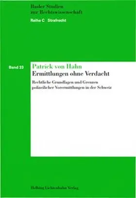 von Hahn |  Ermittlungen ohne Verdacht | Buch |  Sack Fachmedien