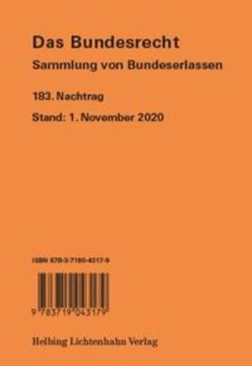 Brüstlein | Das Bundeserecht, N 183 | Loseblattwerk | sack.de