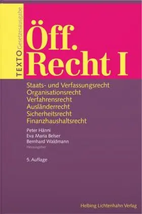 Hänni / Belser Wyss / Waldmann | Texto Öff. Recht I | Buch | 978-3-7190-4353-7 | www.sack.de