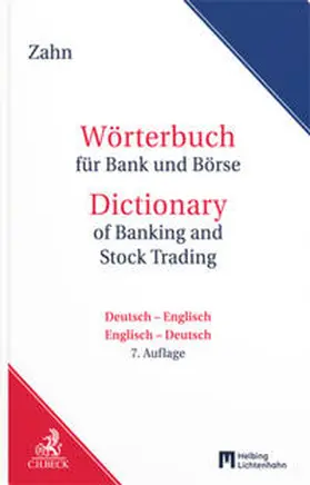 Zahn |  Wörterbuch für Bank und Börse / Dictionary of Banking and Stock Trading | Buch |  Sack Fachmedien