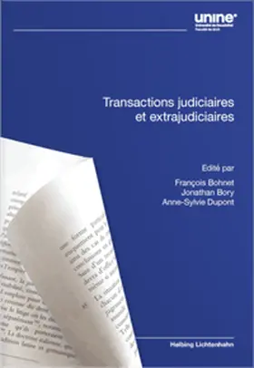 Bohnet / Bory / Dupont |  Transactions judiciaires et extrajudiciaires | Buch |  Sack Fachmedien