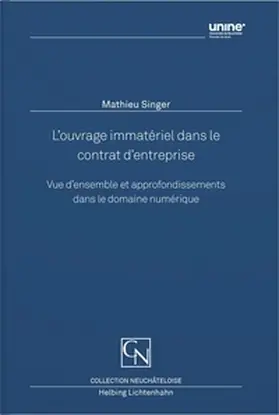 Singer |  L’ouvrage immatériel dans le contrat d’entreprise | Buch |  Sack Fachmedien