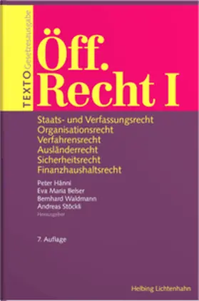 Hänni / Belser / Waldmann |  TEXTO Öff. Recht I | Buch |  Sack Fachmedien