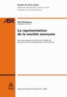 Ditesheim / Hausheer | La représentation de la société anonyme | Buch | 978-3-7272-0377-0 | sack.de