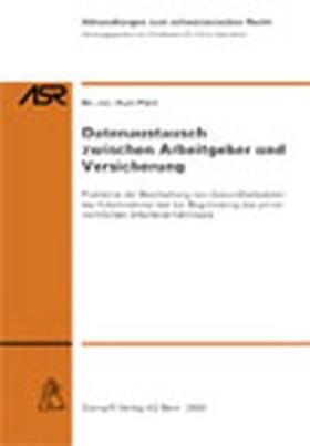 Pärli | Datenaustausch zwischen Arbeitgeber und Versicherung | Buch | 978-3-7272-0412-8 | sack.de