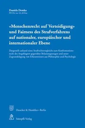 Demko |  'Menschenrecht auf Verteidigung' und Fairness des Strafverfahrens auf nationaler, europäischer und internationaler Ebene | Buch |  Sack Fachmedien