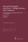 Fargnoli / Fasel |  Das römische Recht vom Error - Philipp Lotmars opus magnum | Buch |  Sack Fachmedien