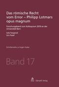 Fargnoli / Fasel |  Das römische Recht vom Error - Philipp Lotmars opus magnum | eBook | Sack Fachmedien