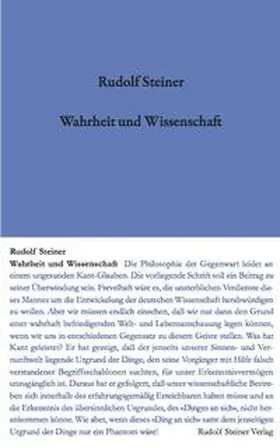 Steiner |  Wahrheit und Wissenschaft | Buch |  Sack Fachmedien