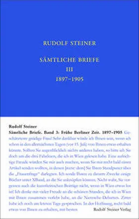 Steiner / Sam / Hoffmann |  Sämtliche Briefe. Band 3 | Buch |  Sack Fachmedien